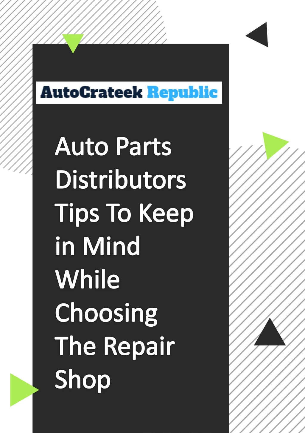 auto parts distributors tips to keep in mind
