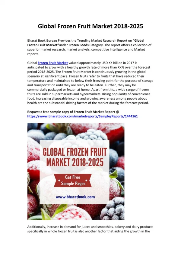 Worldwide Frozen Fruit Market Forecast-2025