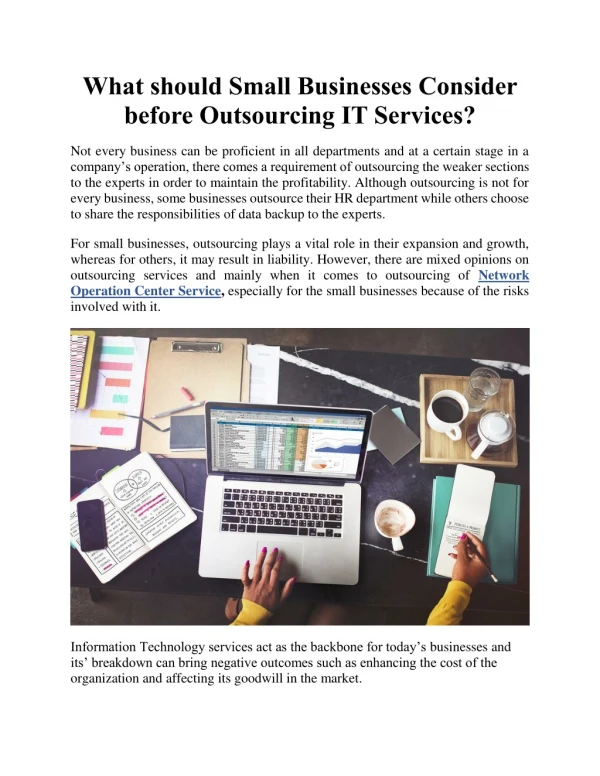 What should Small Businesses Consider before Outsourcing IT Services?