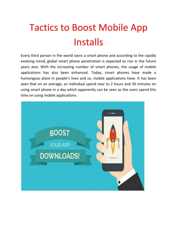 Tactics to Boost Mobile App Installs & Mobile App Marketing Strategies