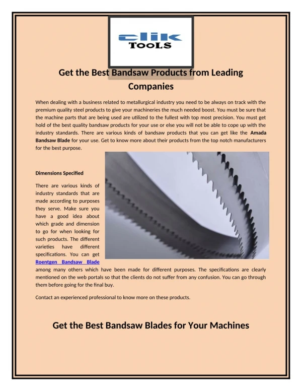 Get the Best Bandsaw Products from Leading Companies
