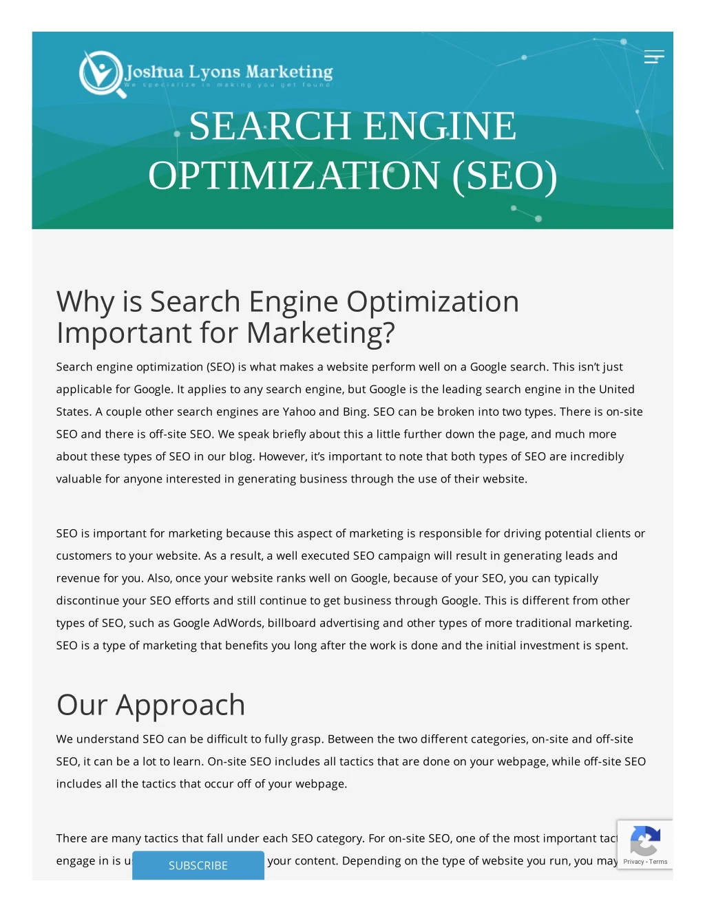 search engine optimization seo