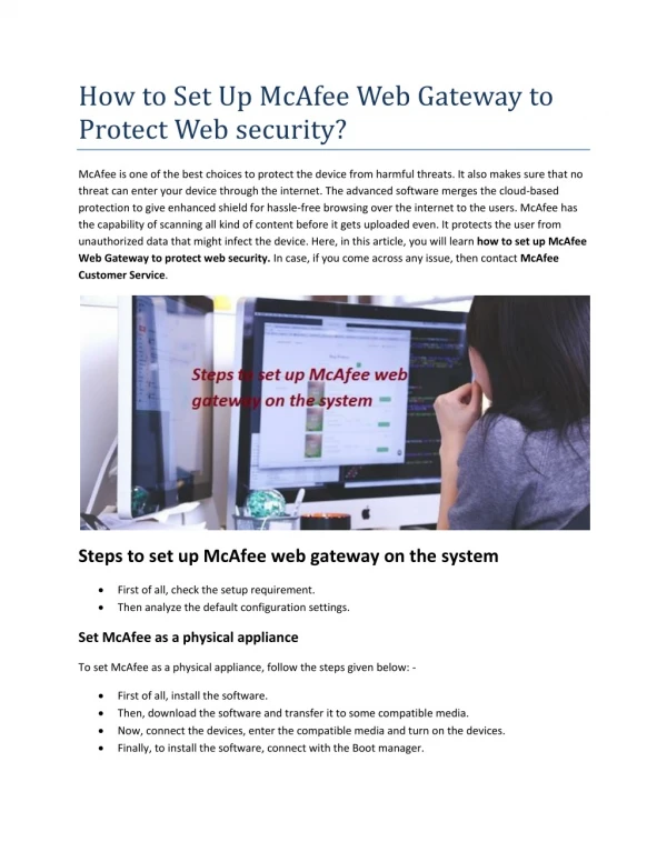 How to Set Up McAfee Web Gateway to Protect Web security?