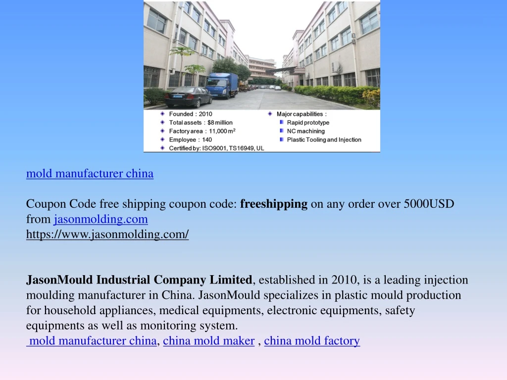 mold manufacturer china coupon code free shipping