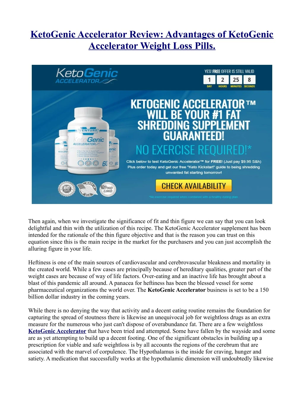 ketogenic accelerator review advantages