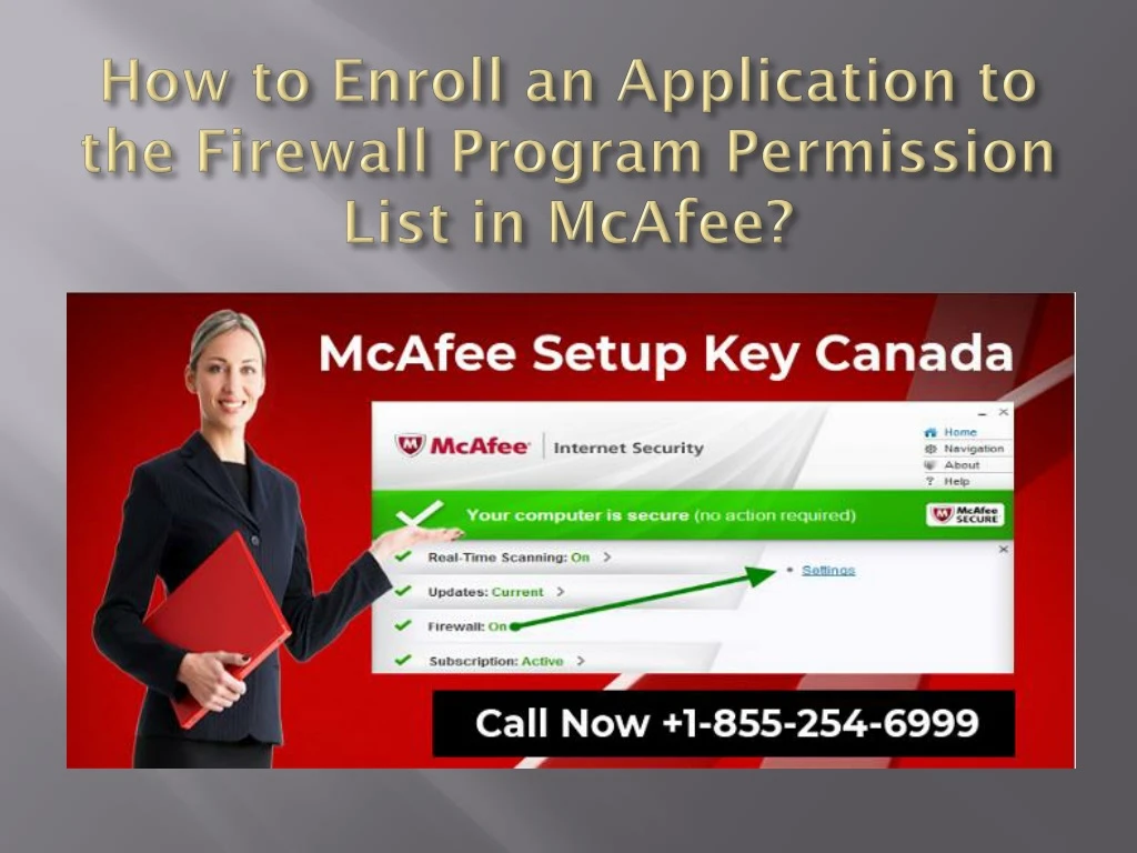 how to enroll an application to the firewall program permission list in mcafee