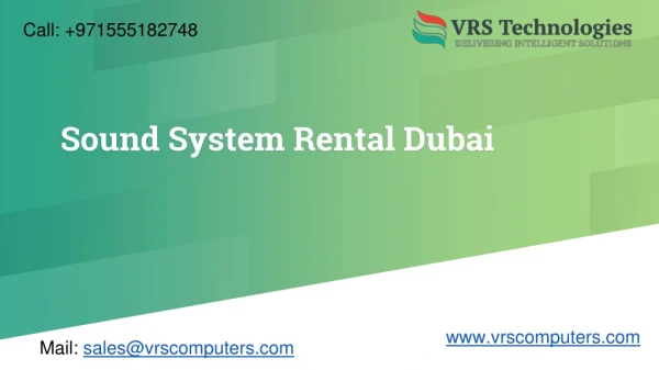 Sound System Rental Dubai - Sound Equipment Rental in Dubai