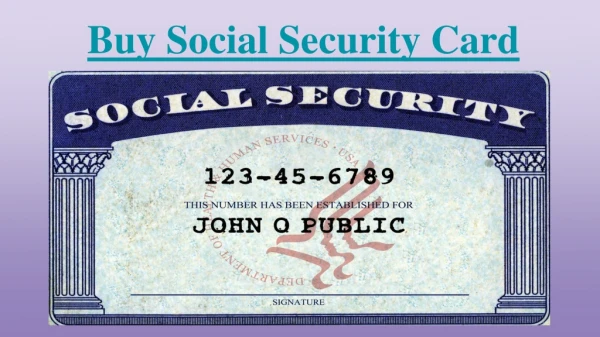 How to Buy Social Security Card Immediately?