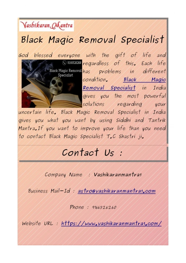 Black Magic Removal Specialist