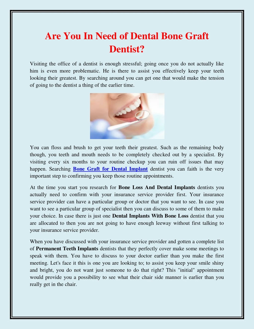 are you in need of dental bone graft dentist