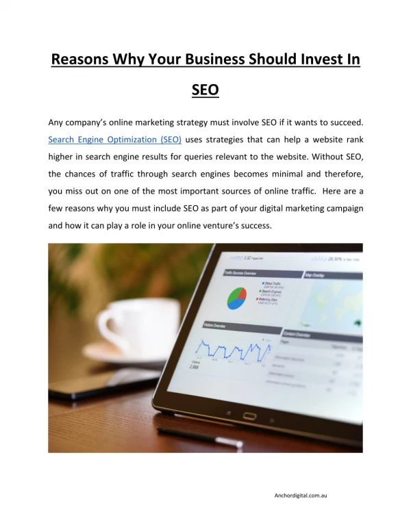 Reasons Why Your Business Should Invest In SEO