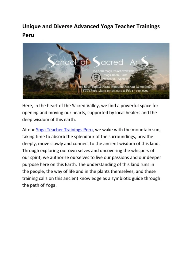 unique and diverse advanced yoga teacher