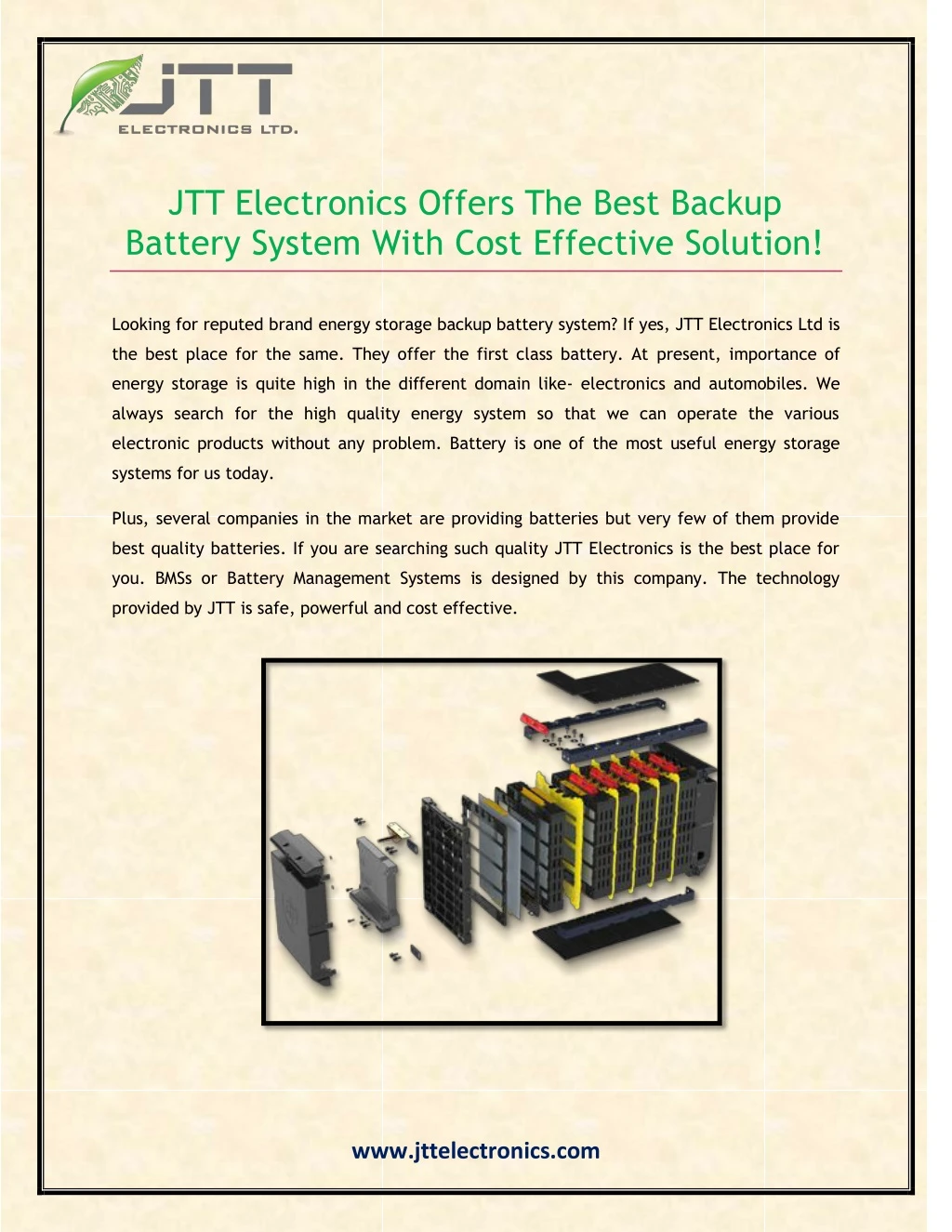 jtt electronics offers the best backup battery