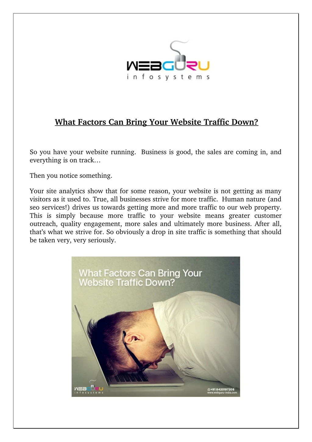 what factors can bring your website traffic down