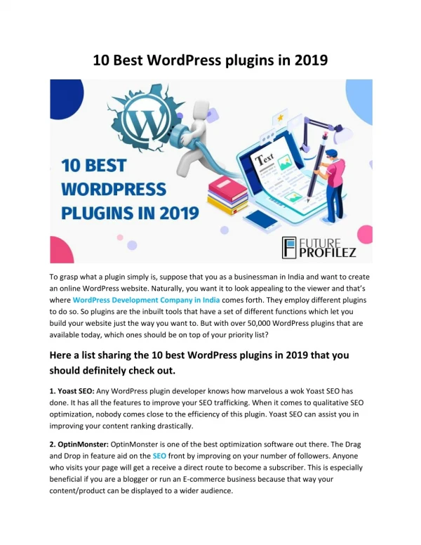 10 Best WordPress plugins in 2019