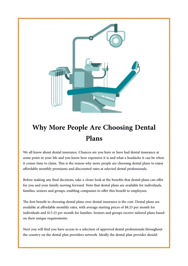 Why More People Are Choosing Dental Plans