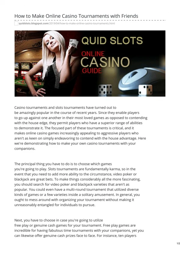 How to Make Online Casino Tournaments with Friends