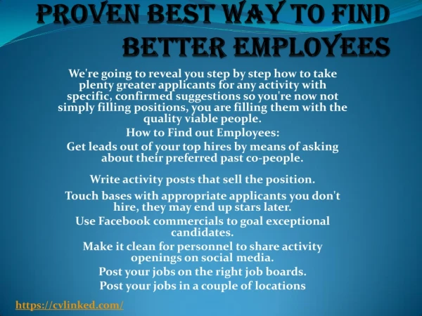 Proven best way to find better employees