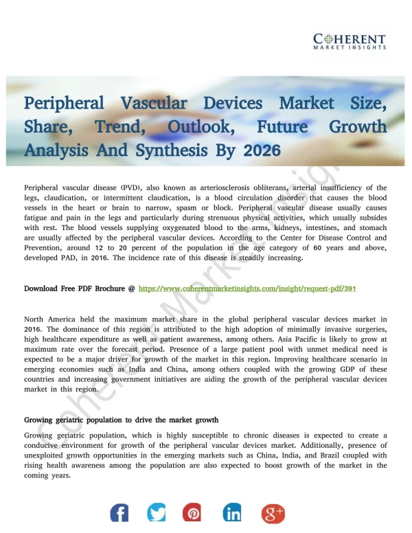 Peripheral Vascular Devices Market Projected to Discern Stable Expansion By 2026