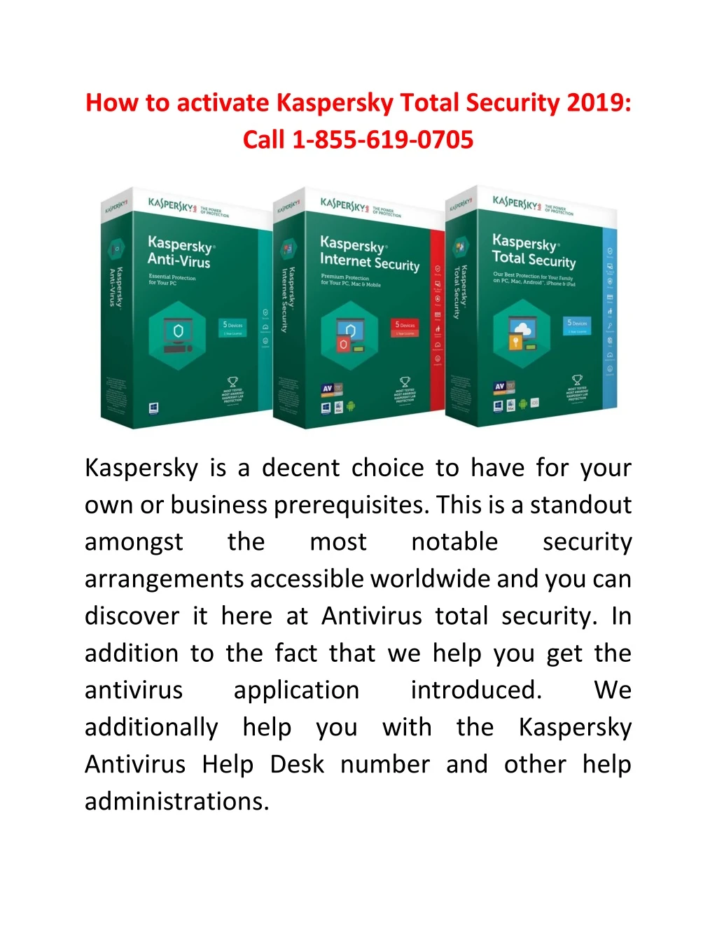 how to activate kaspersky total security 2019