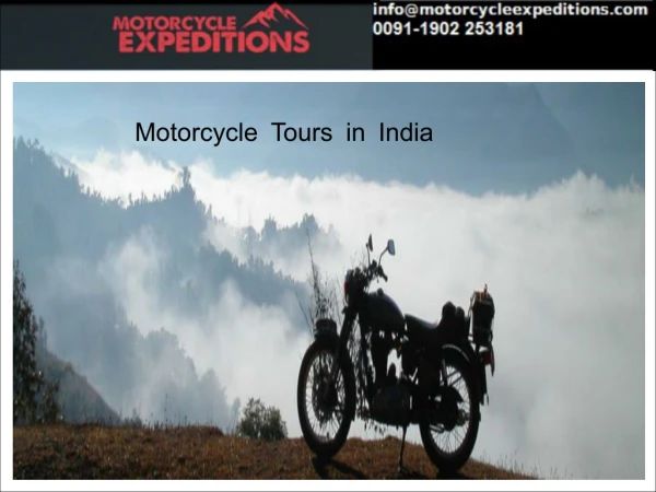 Motorcycle Tours in India