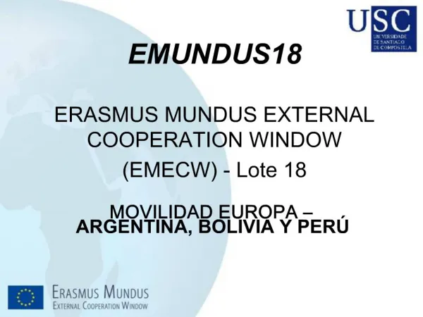 EMUNDUS18 ERASMUS MUNDUS EXTERNAL COOPERATION WINDOW EMECW - Lote 18