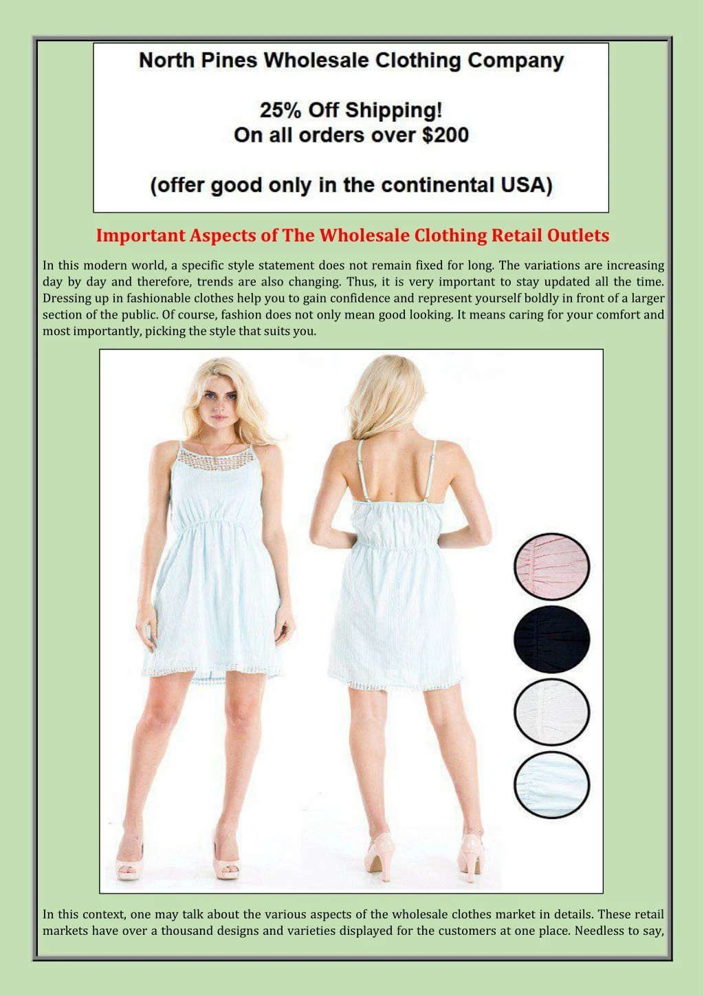 important aspects of the wholesale clothing