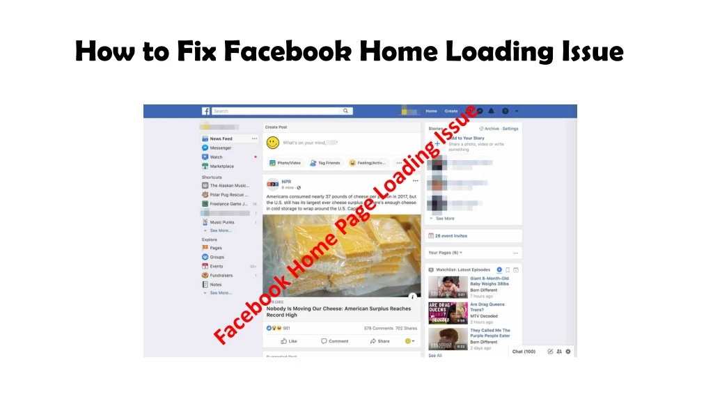 how to fix facebook home loading issue