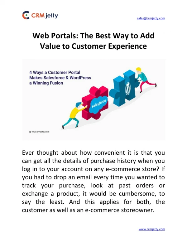 Web Portals: The Best Way to Add Value to Customer Experience