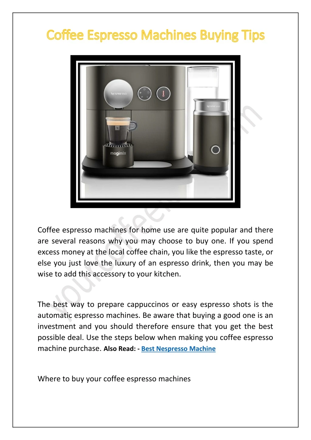 coffee espresso machines for home use are quite