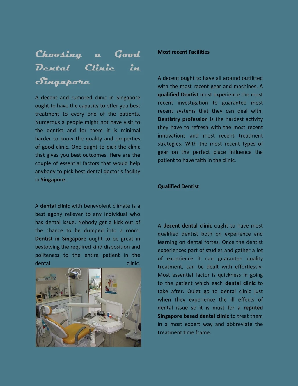 choosing dental singapore