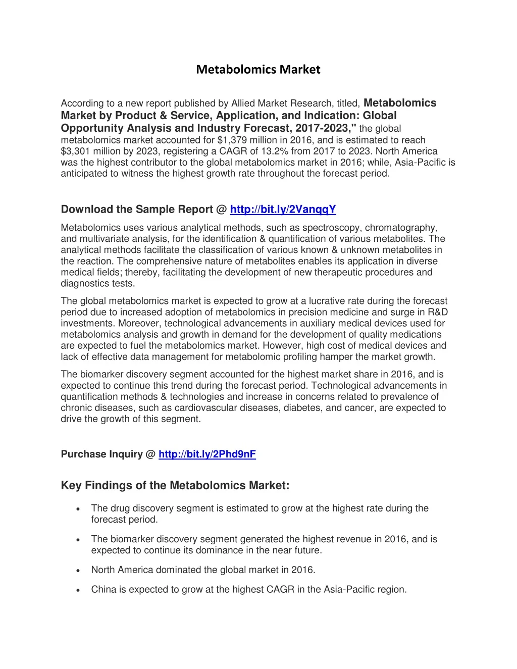 metabolomics market