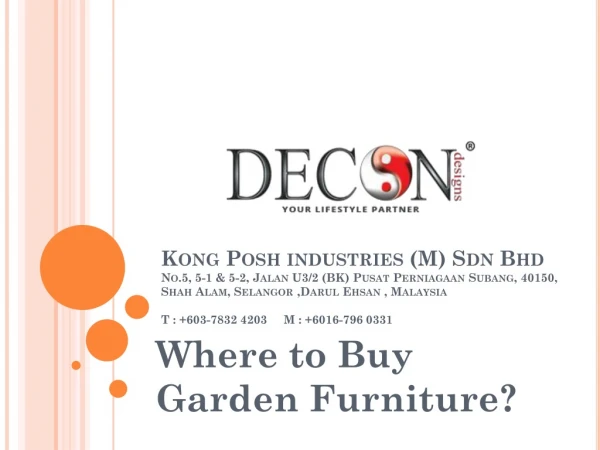 Where to Buy Garden Furniture?