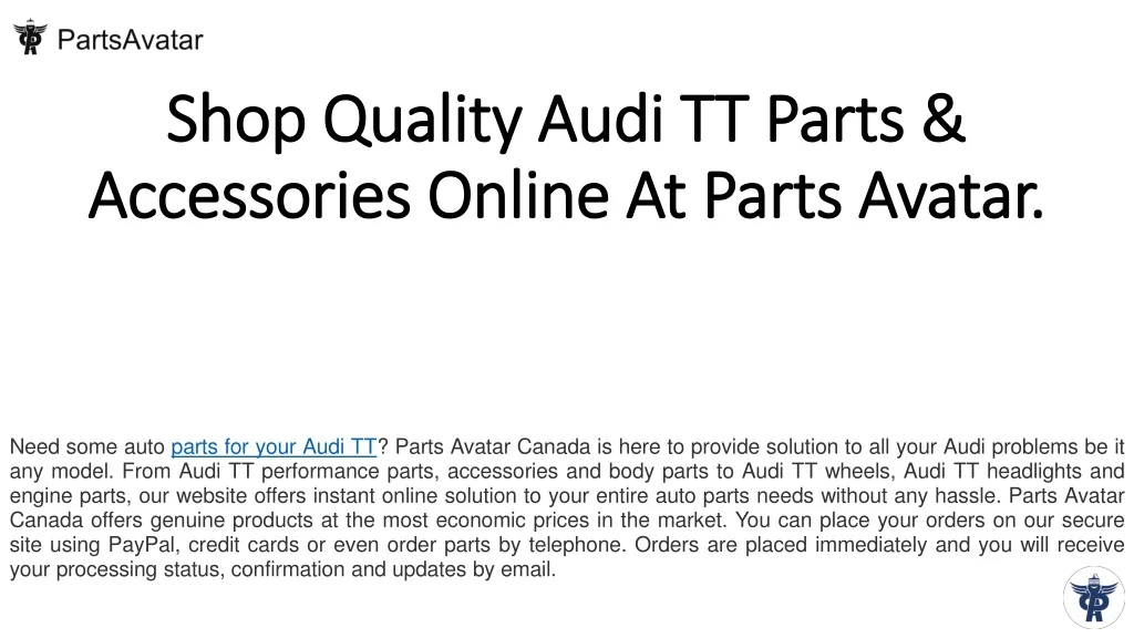 shop quality audi tt parts accessories online at parts avatar