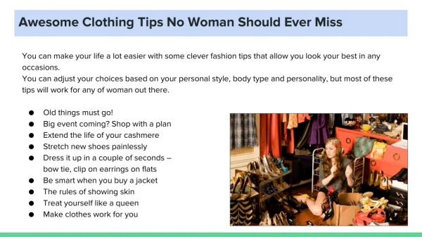 Awesome Clothing Tips No Woman Should Ever Miss