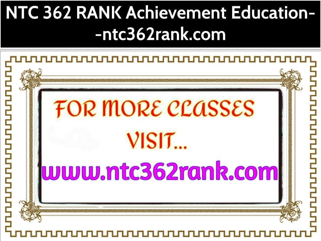 ntc 362 rank achievement education ntc362rank com
