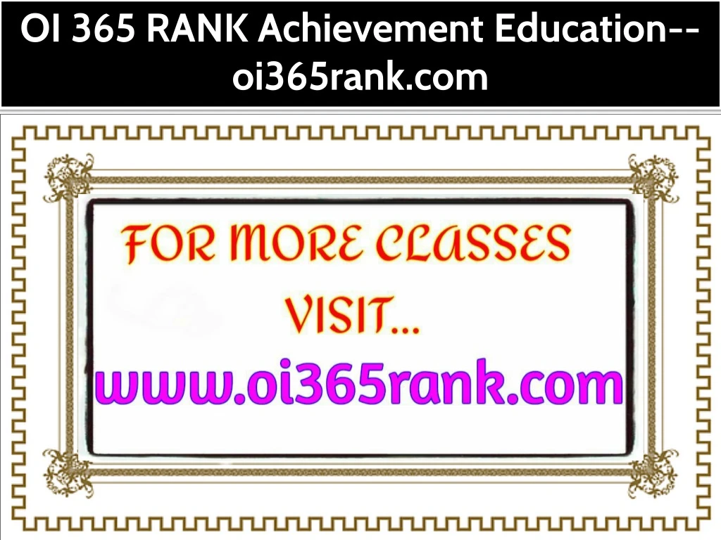 oi 365 rank achievement education oi365rank com