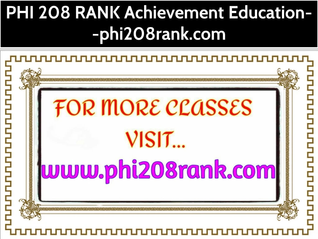 phi 208 rank achievement education phi208rank com