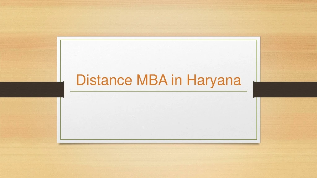 distance mba in haryana