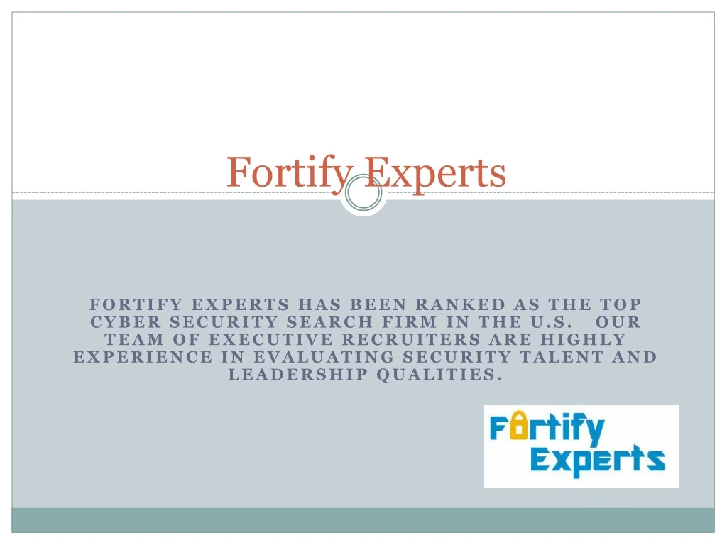 fortify experts