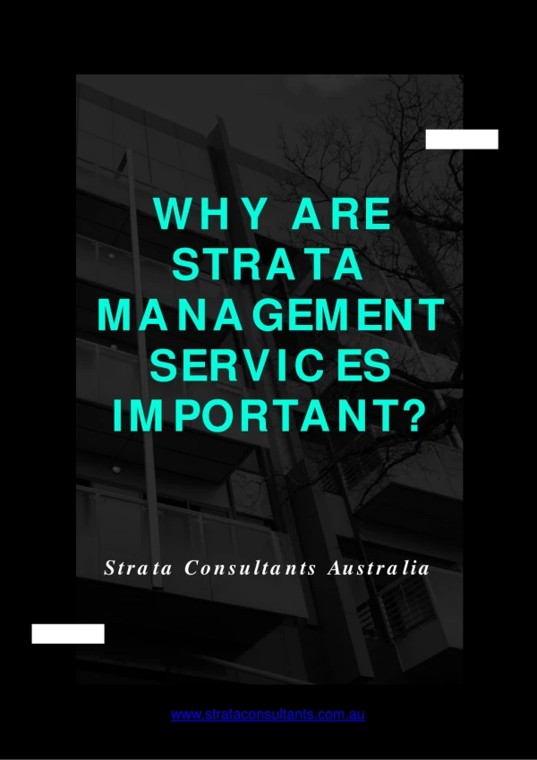 Why Are Strata Management Services Important