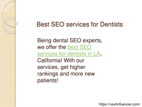 Best SEO Services for Dentists