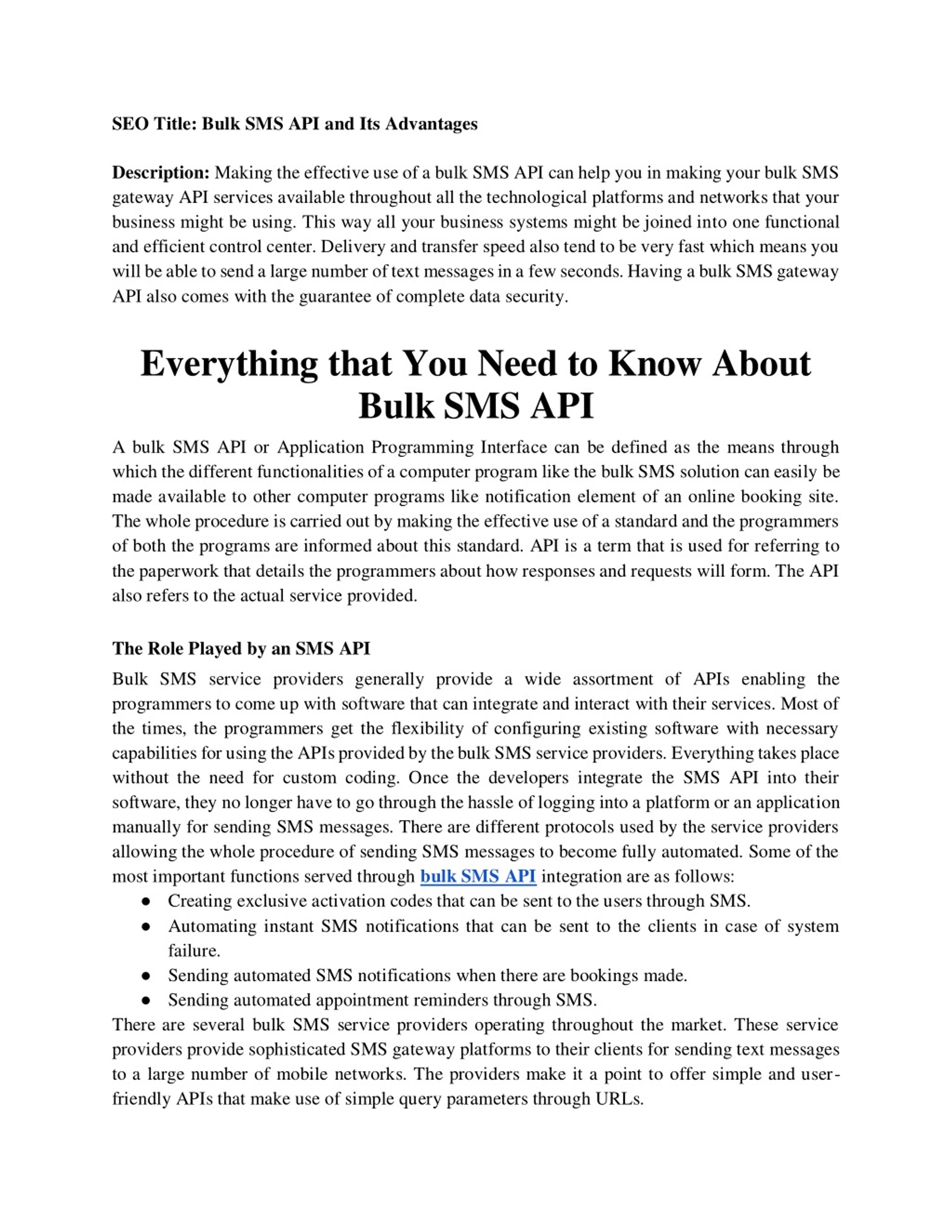 PPT - Bulk SMS API and Its Advantages PowerPoint Presentation, free ...