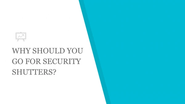 WHY SHOULD YOU GO FOR SECURITY SHUTTERS?
