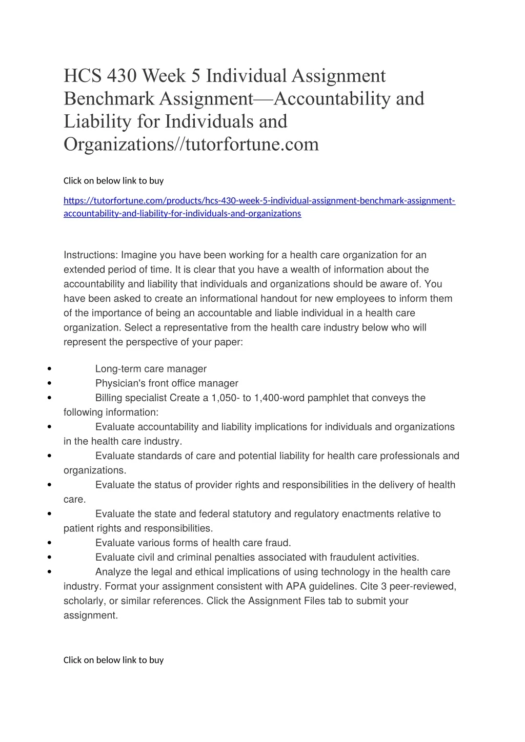 hcs 430 week 5 individual assignment benchmark