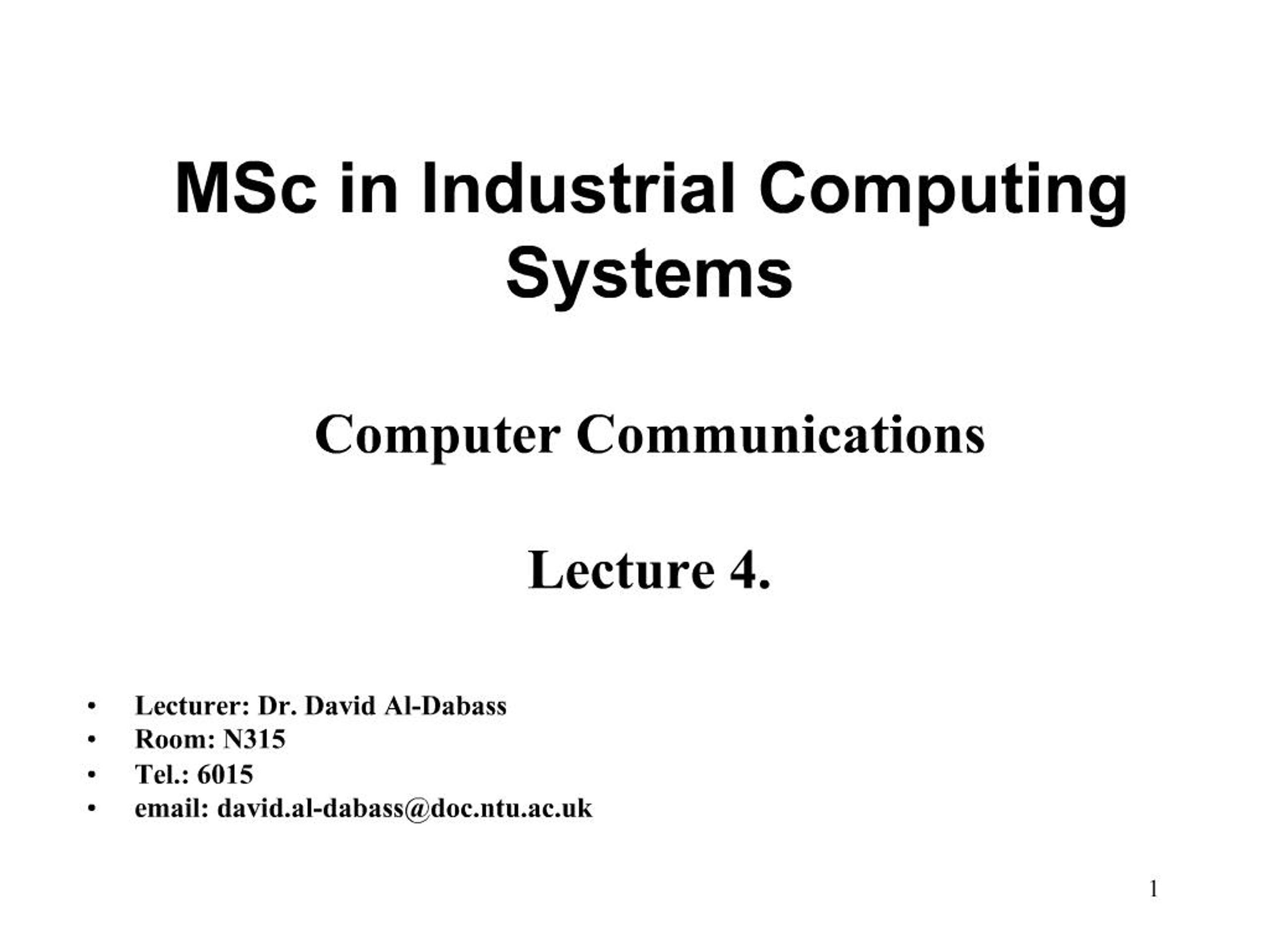 PPT - Advanced Message-Based Communications Systems for Intelligent ...