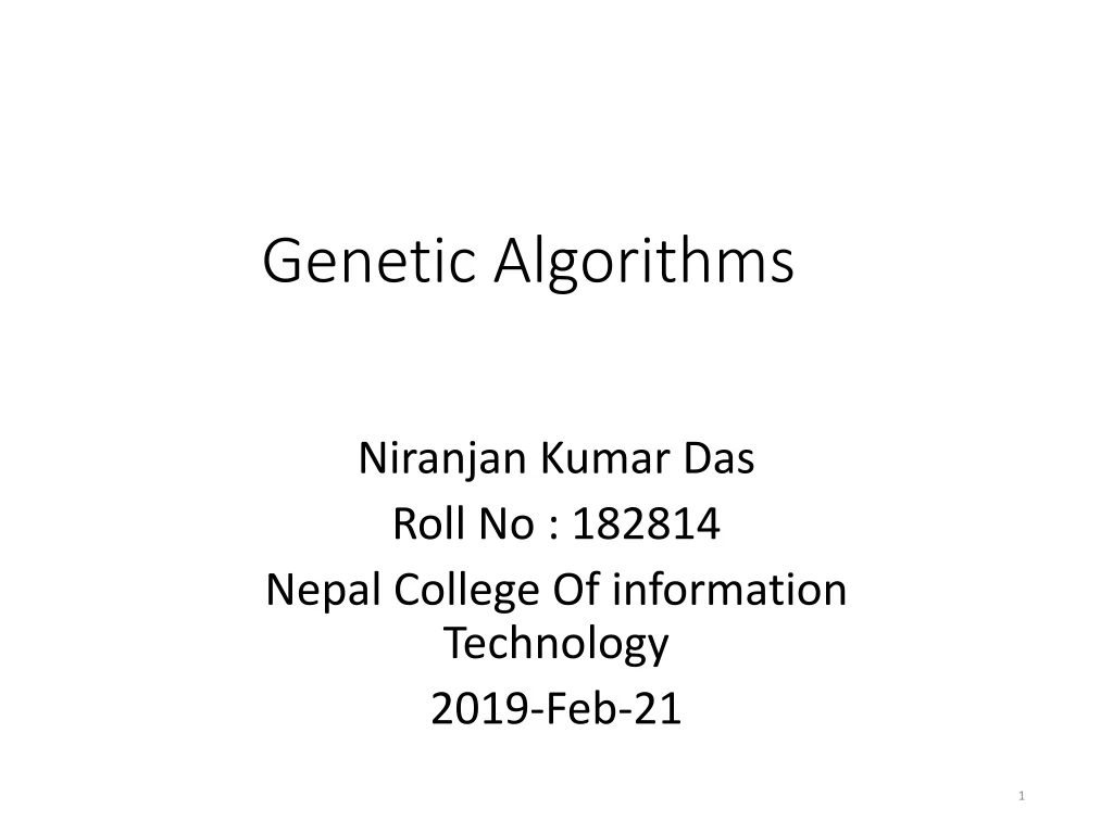 genetic algorithms