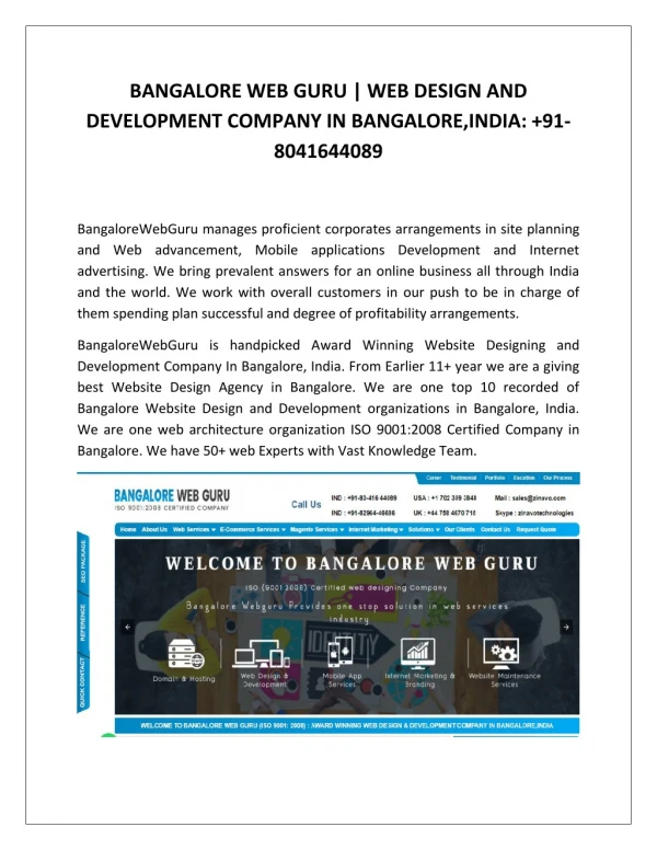 website designing companies in bangalore