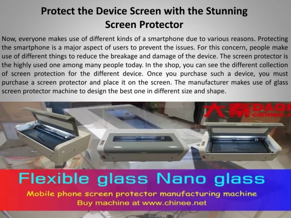 Protect the Device Screen with the Stunning Screen Protector