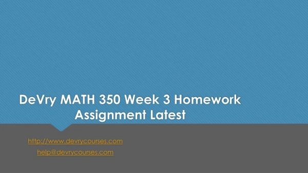 devry math 350 week 3 homework assignment latest